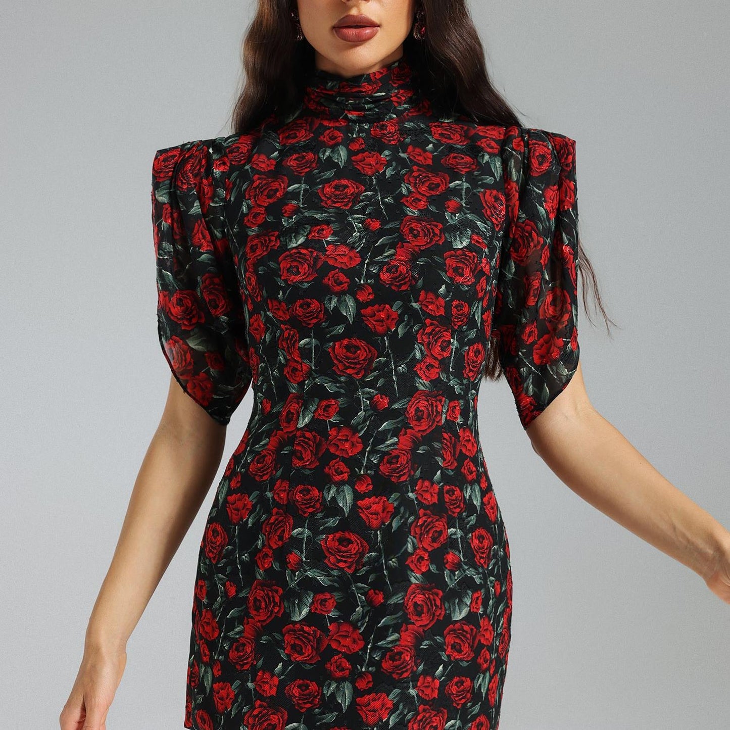 Sharla Floral Slit Sleeves Mini Dress – Effortless Elegance with a Touch of Playful Charm