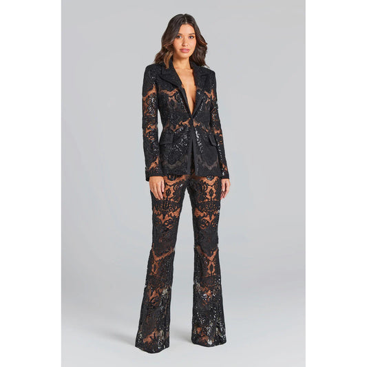 Bonnie Black Two-Piece Sequined Pants Suit – Sparkle with Confidence