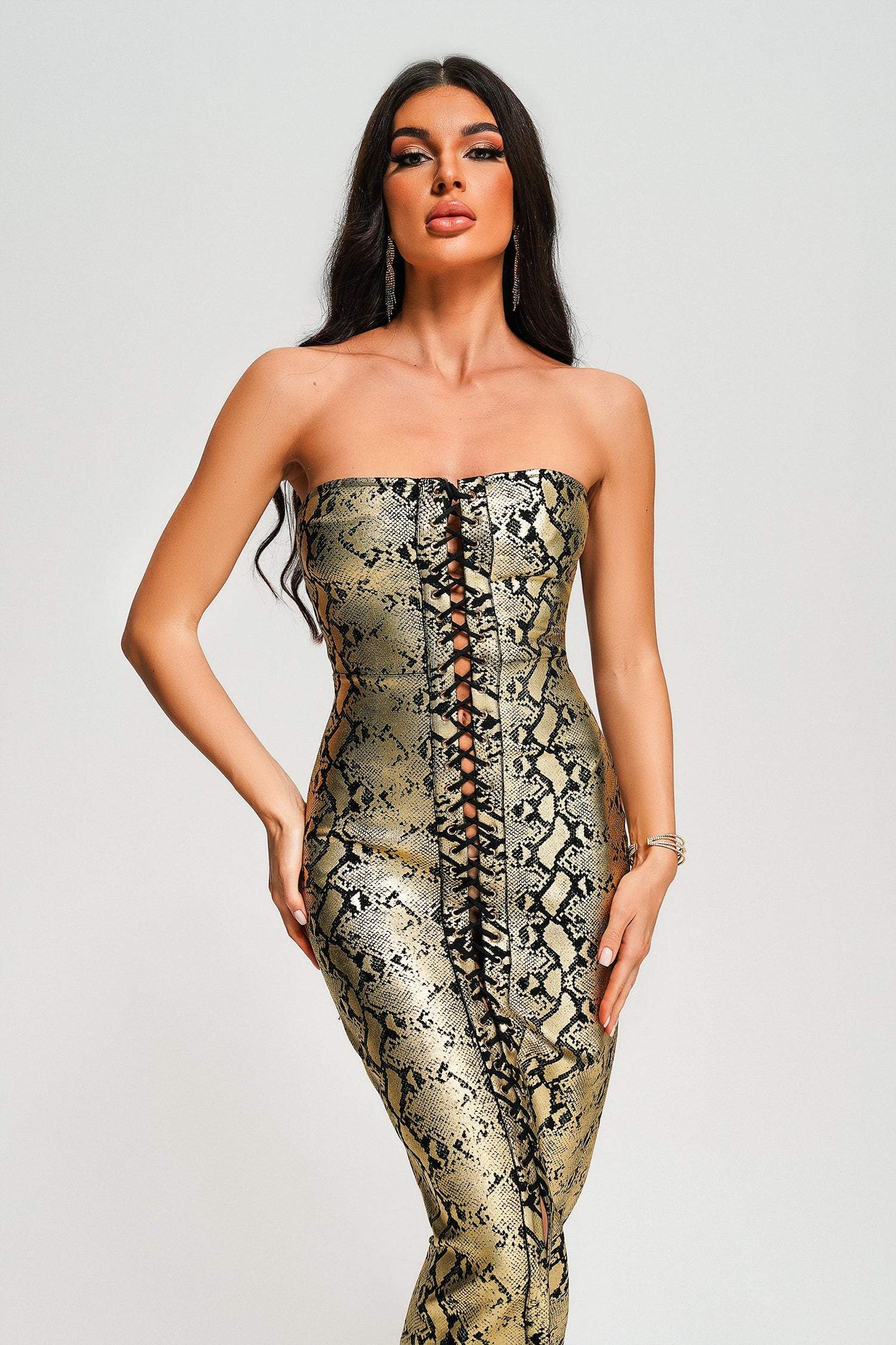 Leila Snake Skin Bodycon Dress